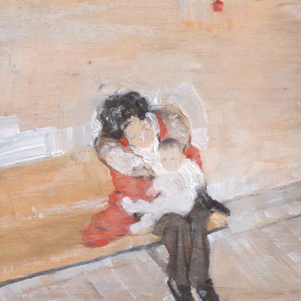 A Woman and Baby on a Bench