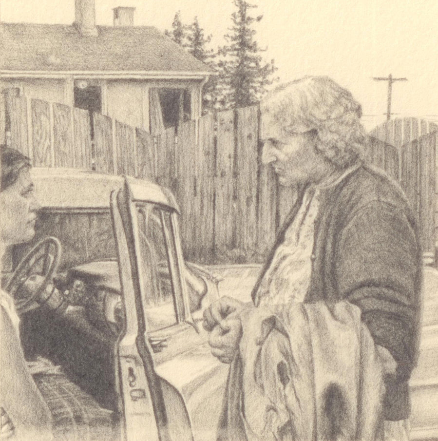 Two Women in Front of a Car